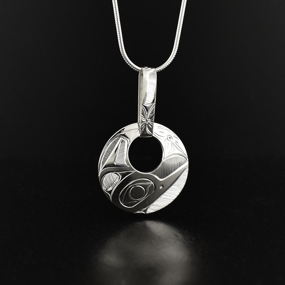 Hummingbird Pendant with Carved Bail