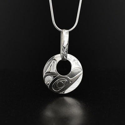 Hummingbird Pendant with Carved Bail