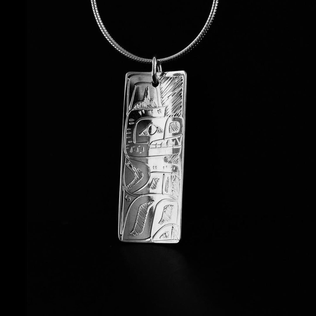 Sterling Silver Rectangular Bear Pendant - Artina's Jewellery