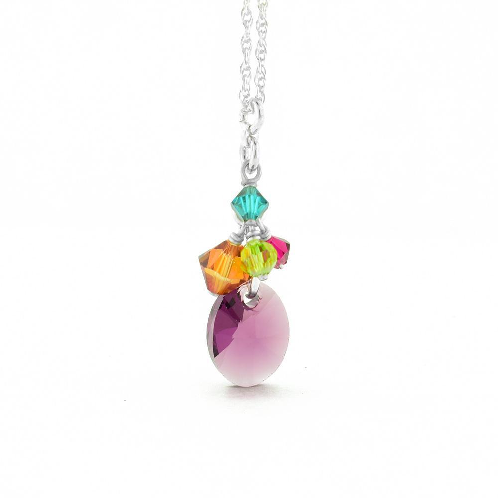 Petite Cluster Purple Swarovski Crystal Necklace