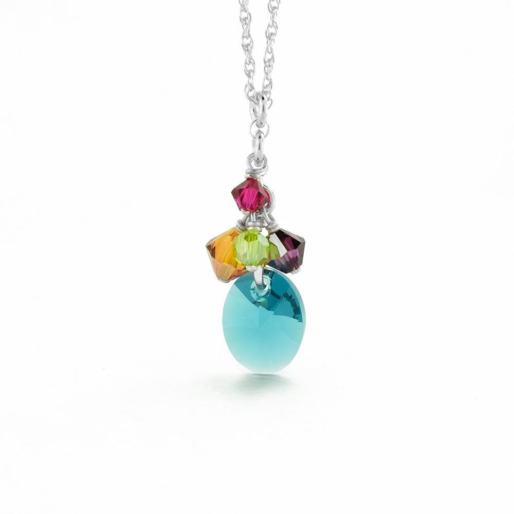 Petite Cluster Blue Swarovski Crystal Necklace