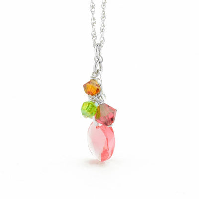 Petite Cluster Pink Swarovski Crystal Necklace