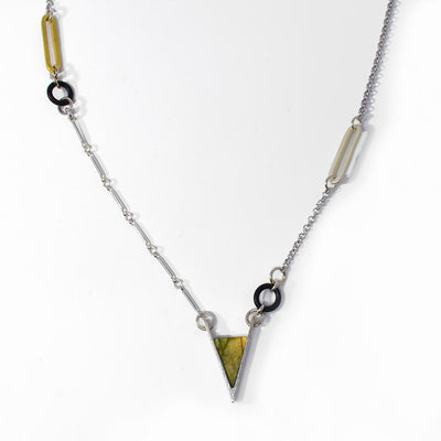 Nadia Sterling Silver Pewter with Labradorite Necklace