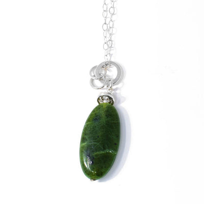 Sterling Silver Oval BC Jade Pendant