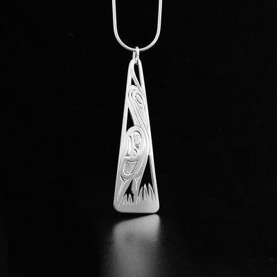 Sterling Silver Heron Pendant with Eagle in Wing