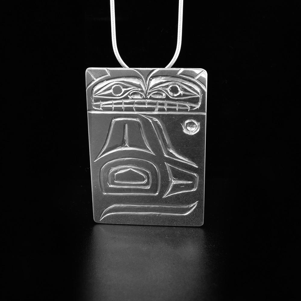 Silver Orca Bent Box Pendant