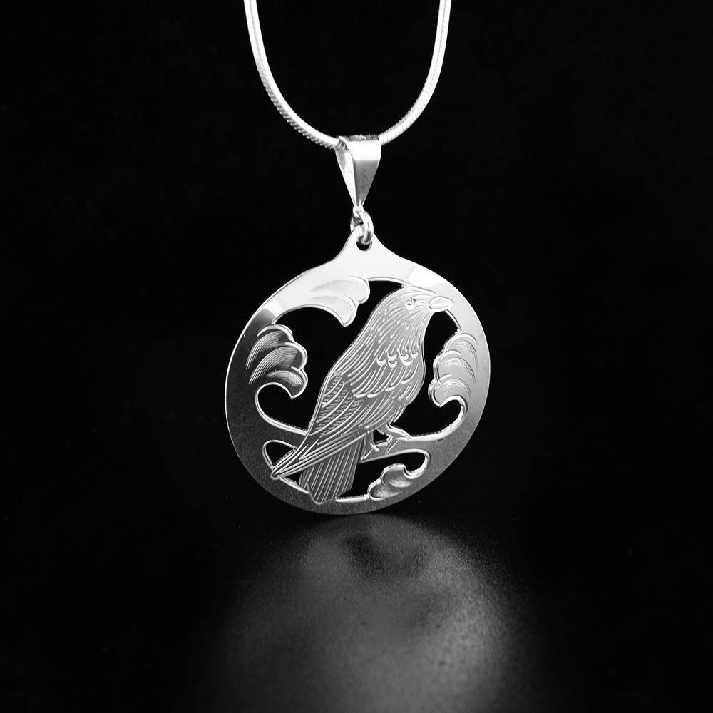 Sterling Silver Raven Pendant
