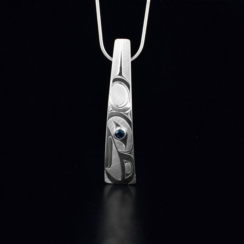 Eagle with Topaz Eye Tapered Pendant