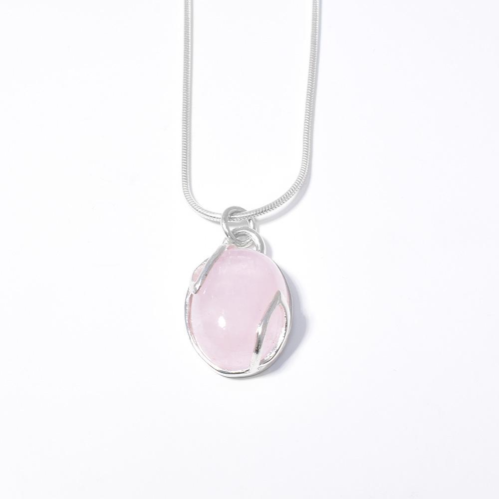 Morganite Leaf Pendant