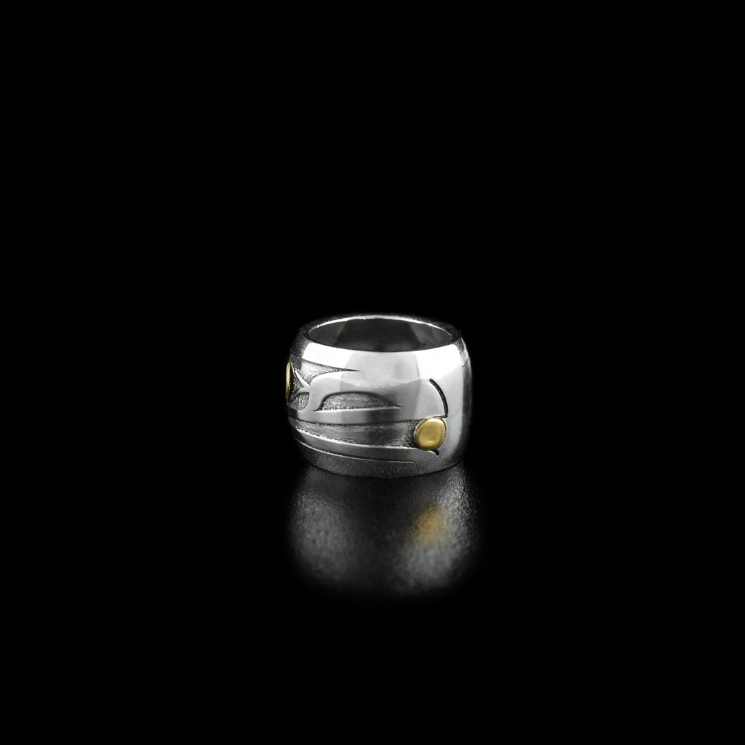 Sterling Silver and 18K Gold Raven Bead - Artina's Jewellery