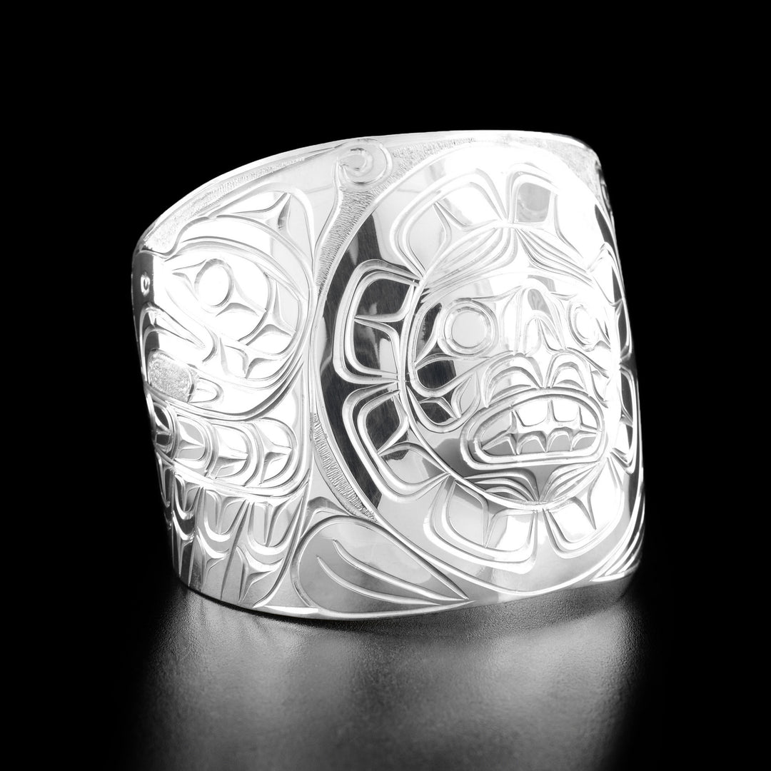 Sterling Silver 2" Eagle, Sun, and Raven Bracelet - Artina's Jewellery