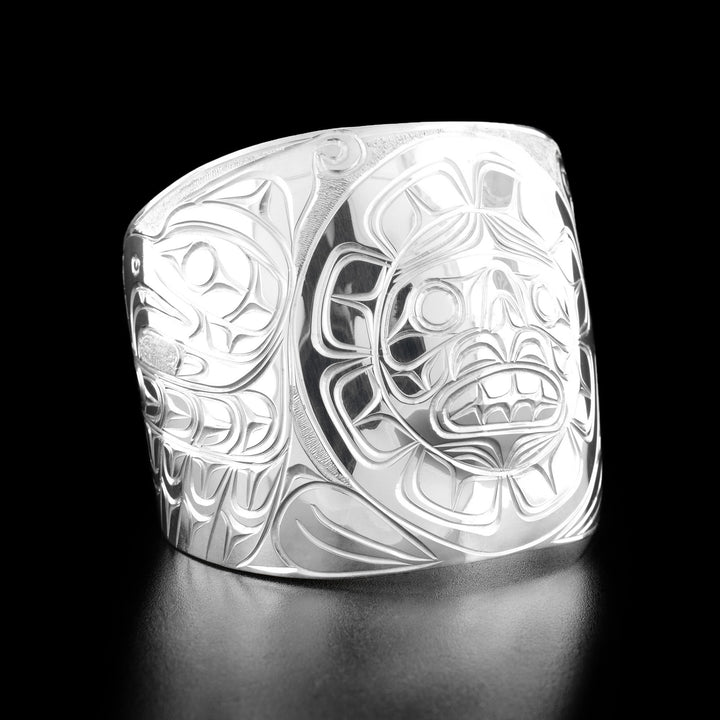 Sterling Silver 2" Eagle, Sun, and Raven Bracelet - Artina's Jewellery