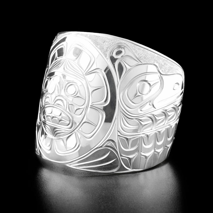 Sterling Silver 2" Eagle, Sun, and Raven Bracelet - Artina's Jewellery