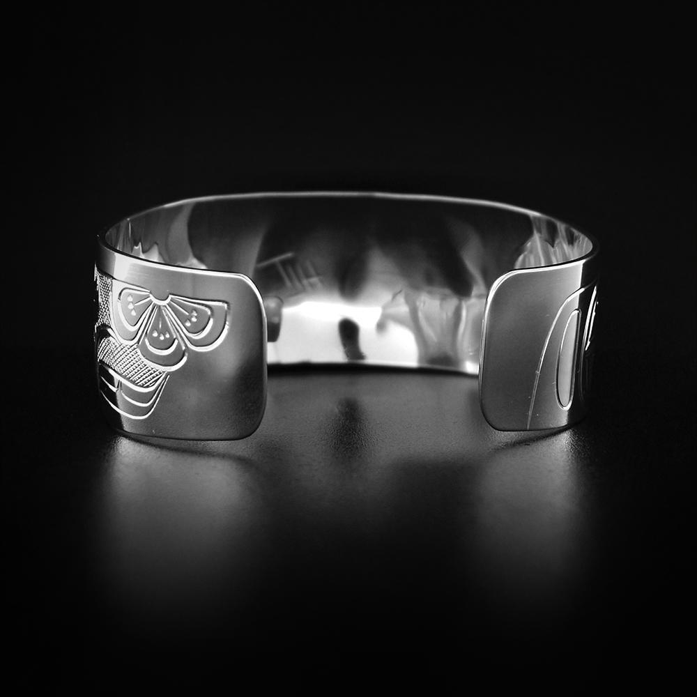 Silver Hummingbird and Flower Bracelet