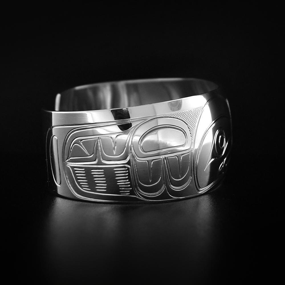 Silver Hummingbird and Flower Bracelet