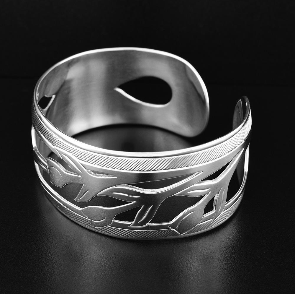 Silver Cutout Hummingbird Bracelet