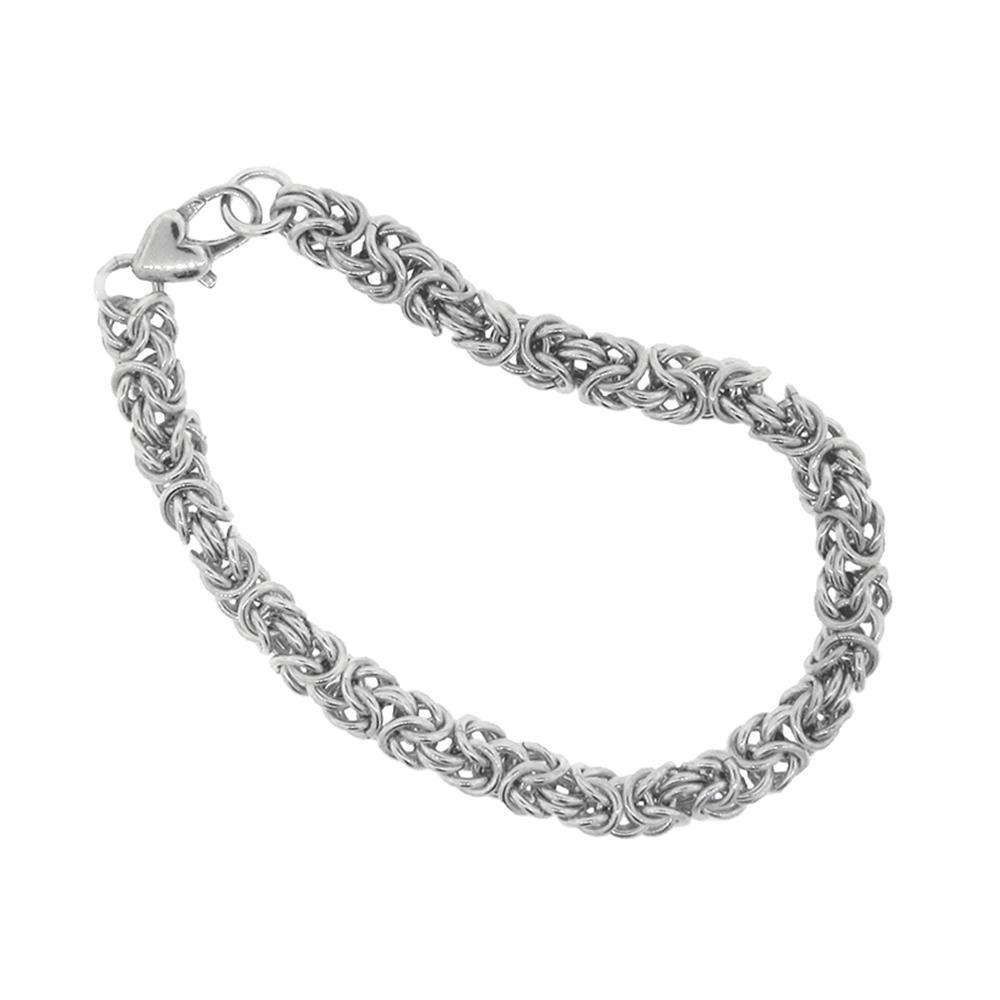 This sterling silver chain link bracelet has been hand crafted using the Kings's Link technique of creating chains.