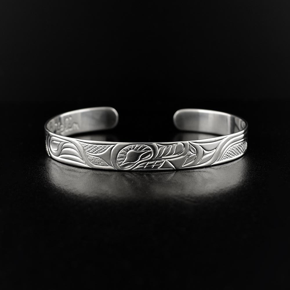 Slim Silver Wolf Bracelet