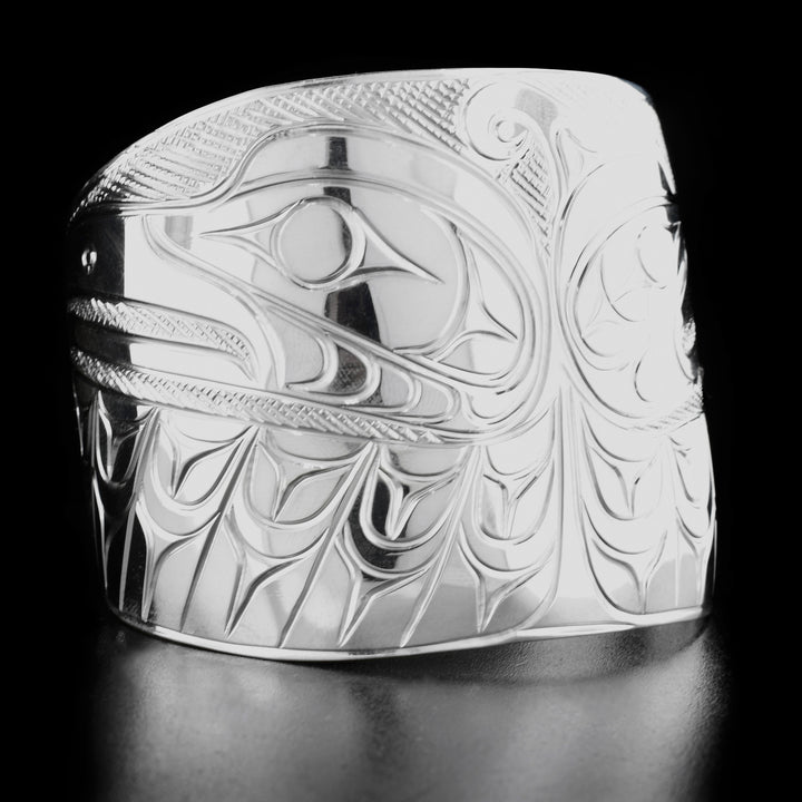 Sterling Silver 2" Thunderbird and Raven Bracelet - Artina's Jewellery