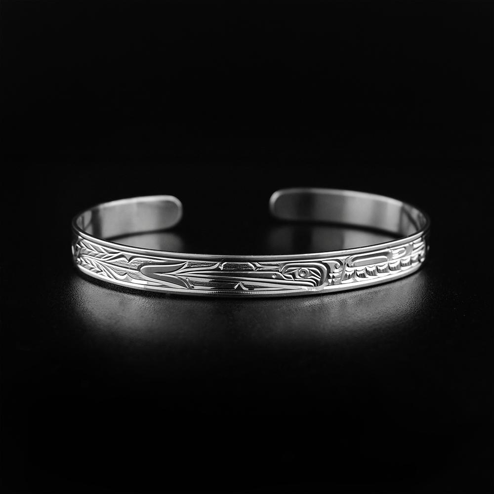 Narrow Silver Hummingbird Bracelet