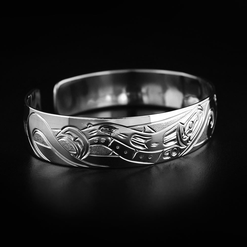 Silver Salmon Bracelet for 7" Wrist