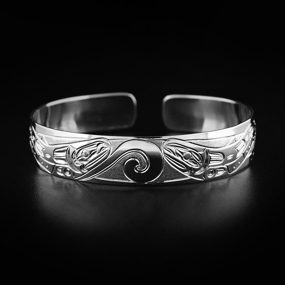 Sterling Silver 1/2" Salmon Bracelet