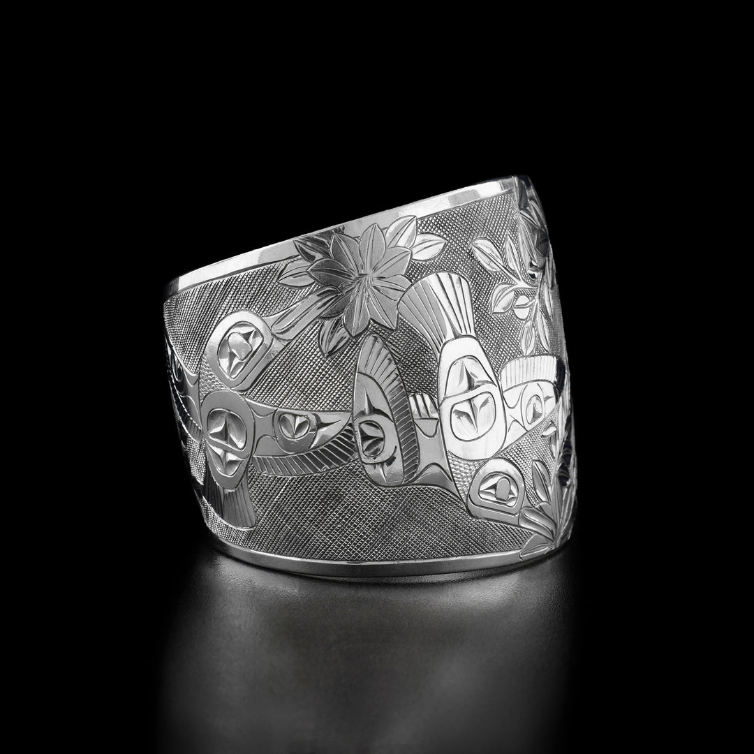 Triple Hummingbird - Morning Glory Cuff Bracelet - Artina's Jewellery