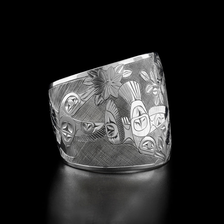 Triple Hummingbird - Morning Glory Cuff Bracelet - Artina's Jewellery