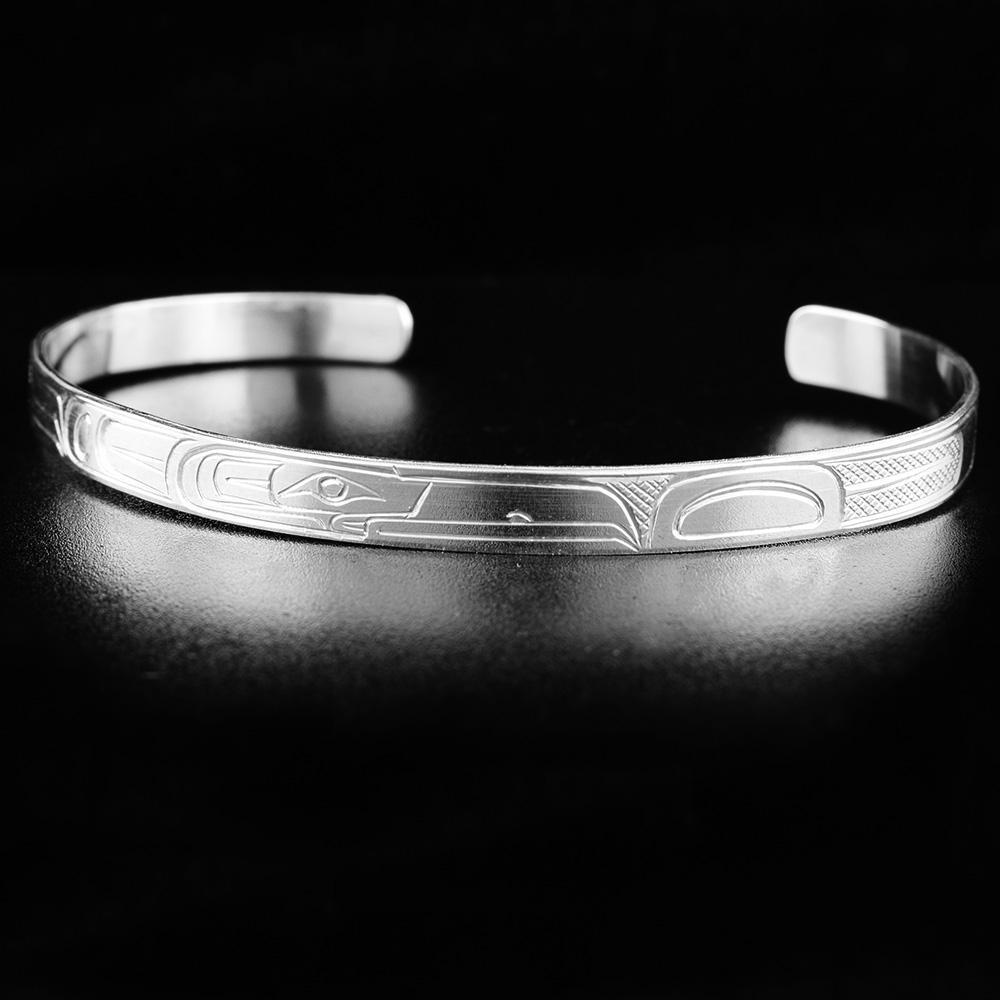Sterling Silver 3/16" Raven bracelet