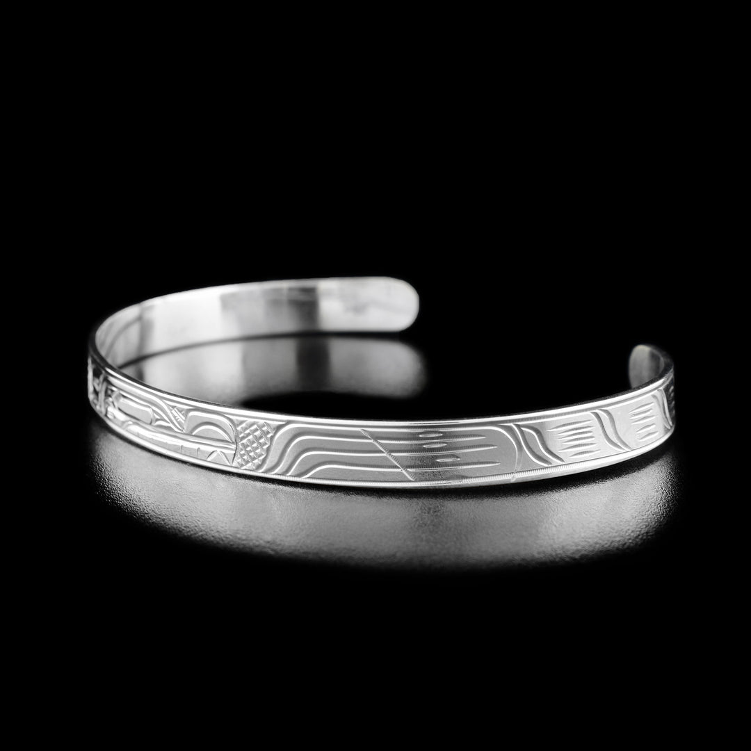 Sterling Silver 1/4" Wolf Bracelet - Artina's Jewellery