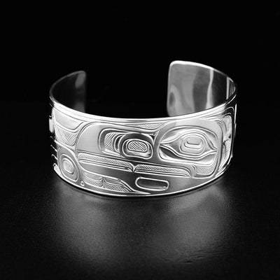 1" Sterling Silver Raven Cuff Bracelet