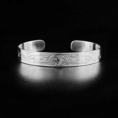 Sterling Silver 3/8" Thunderbird and Bear Cuff Bracelet