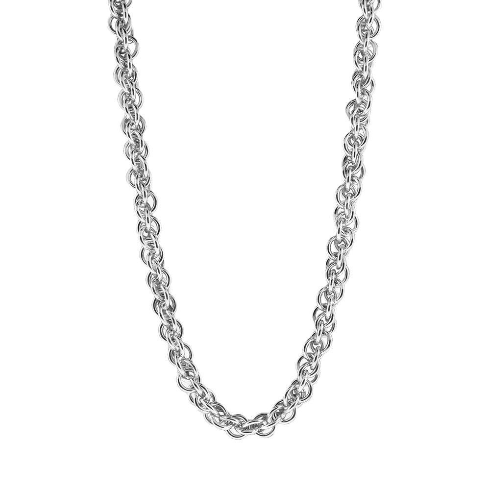 This sterling silver chain necklace is hand crafted by Lisa Ridout and is dainty and twisted.
