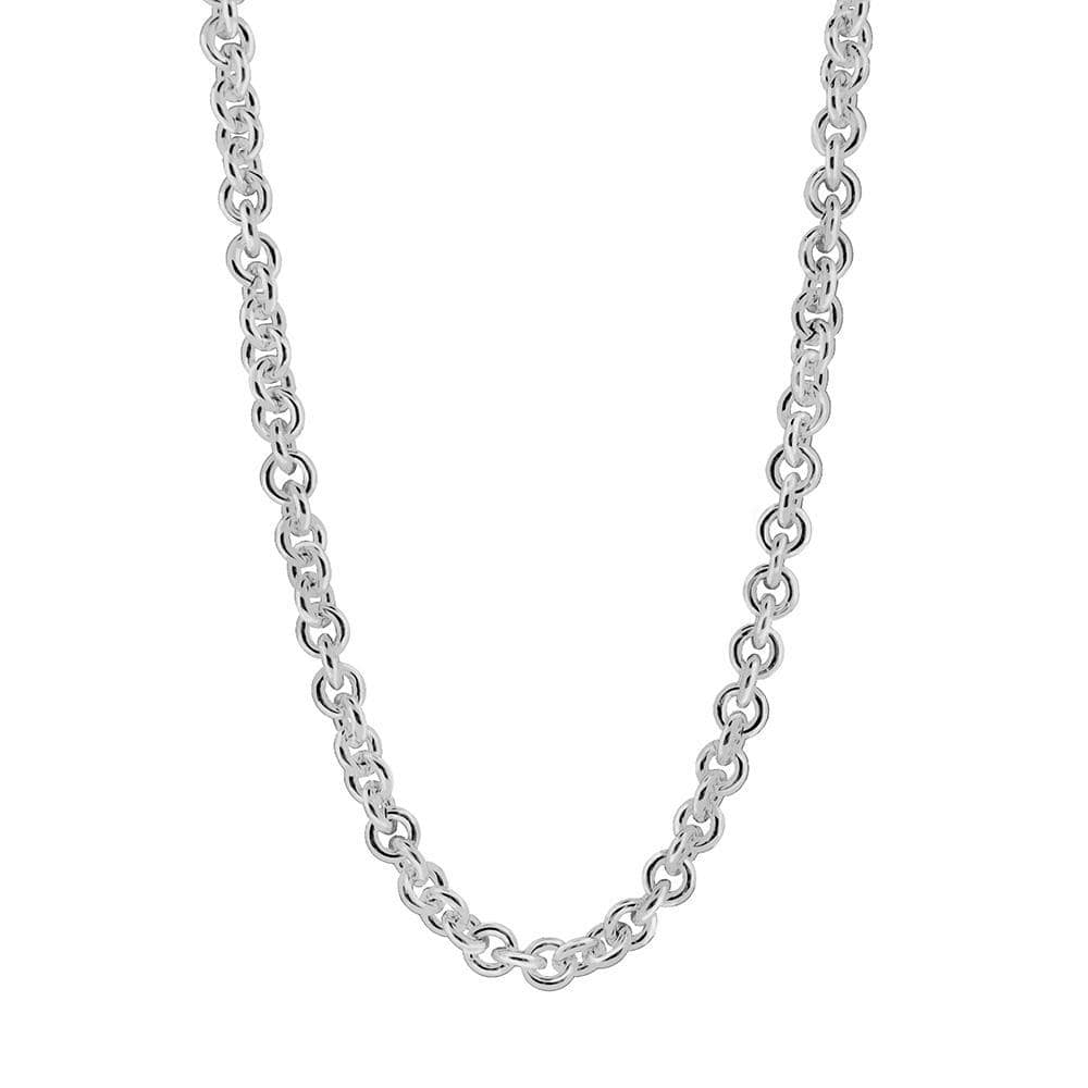 This sterling silver chain necklace is hand crafted by Lisa Ridout and is a simple solo style chain necklace with adjustable length.
