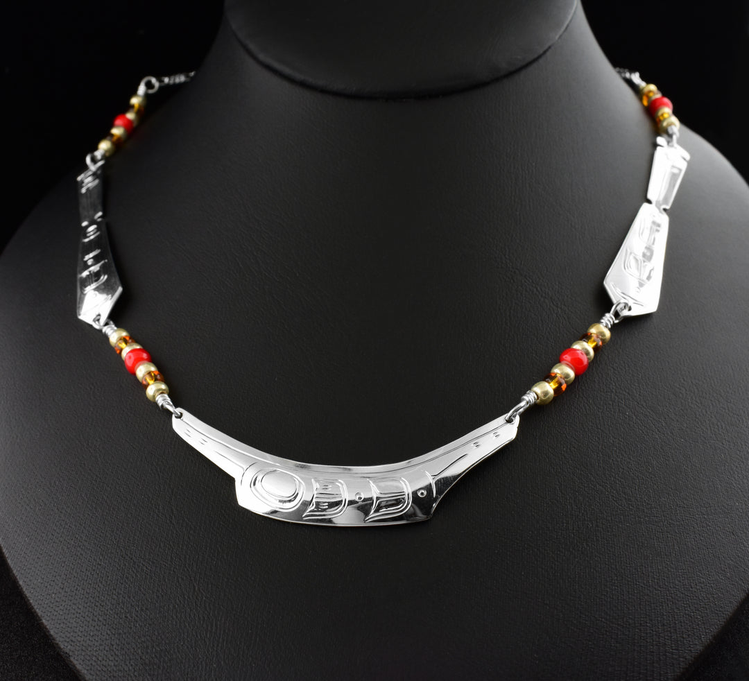 Sterling Silver Canoe with Paddles Necklace - Artina's Jewellery