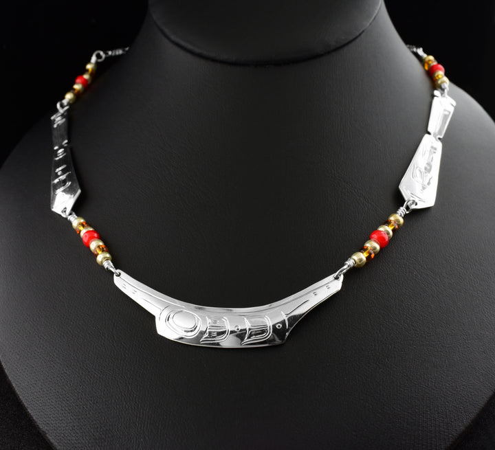 Sterling Silver Canoe with Paddles Necklace - Artina's Jewellery