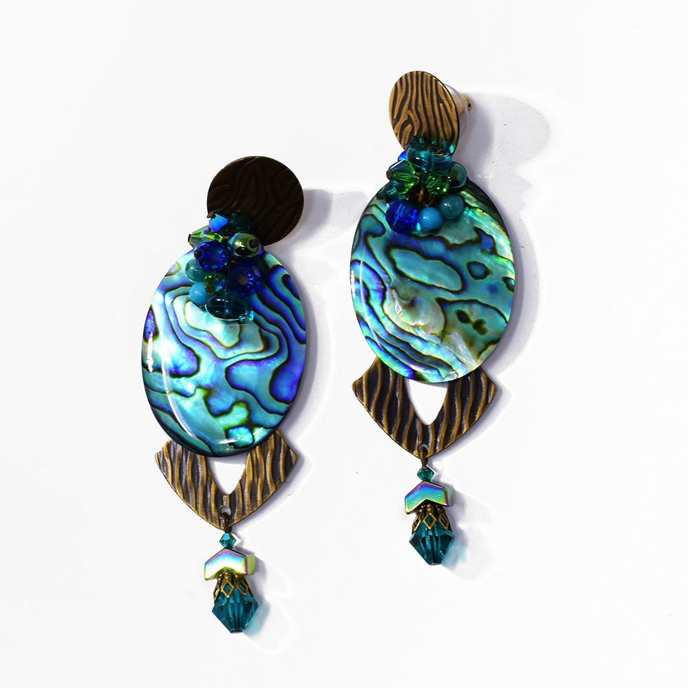 Large Abalone Atlantis Earrings