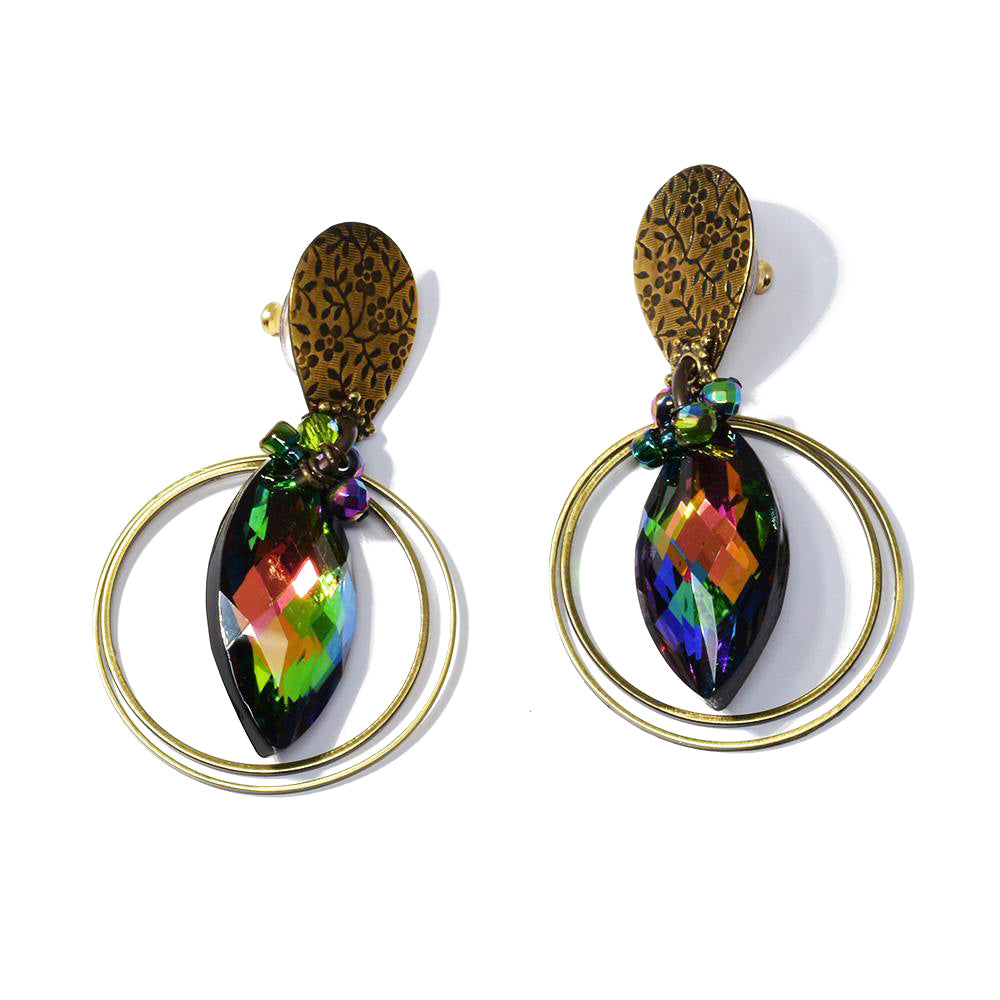 Large Round Rose Garden Earrings