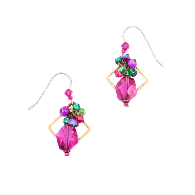Rose Garden Cluster Earrings hand crafted by artist Honica.