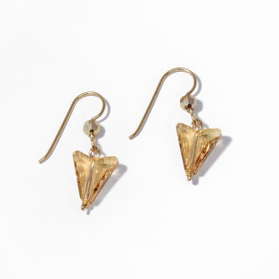 Small Champagne Cream Triangle Earrings