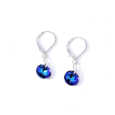 Blue Swarovski Mini Circle Earrings