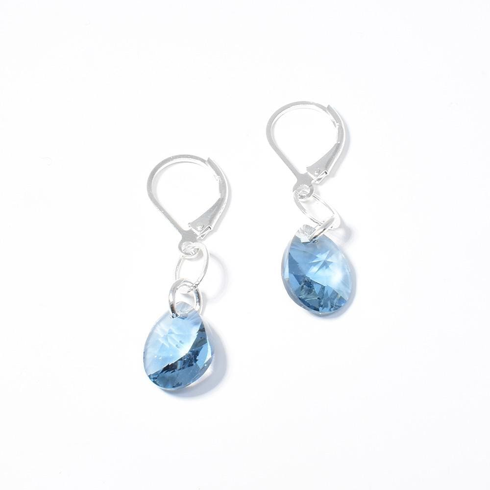 Teardrop Denim Swarovski Crystal Earrings