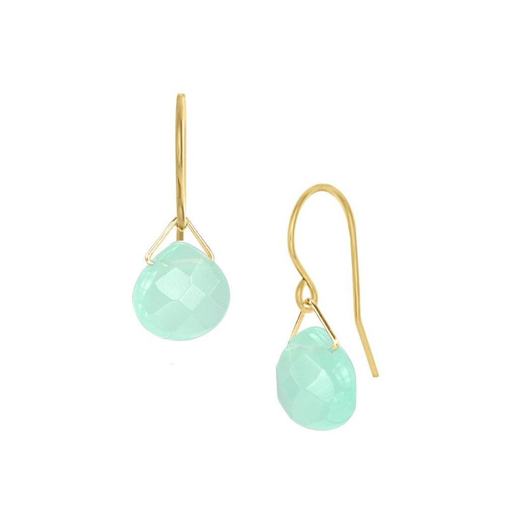Gold Fill Ocean Quartz Lantern Earrings