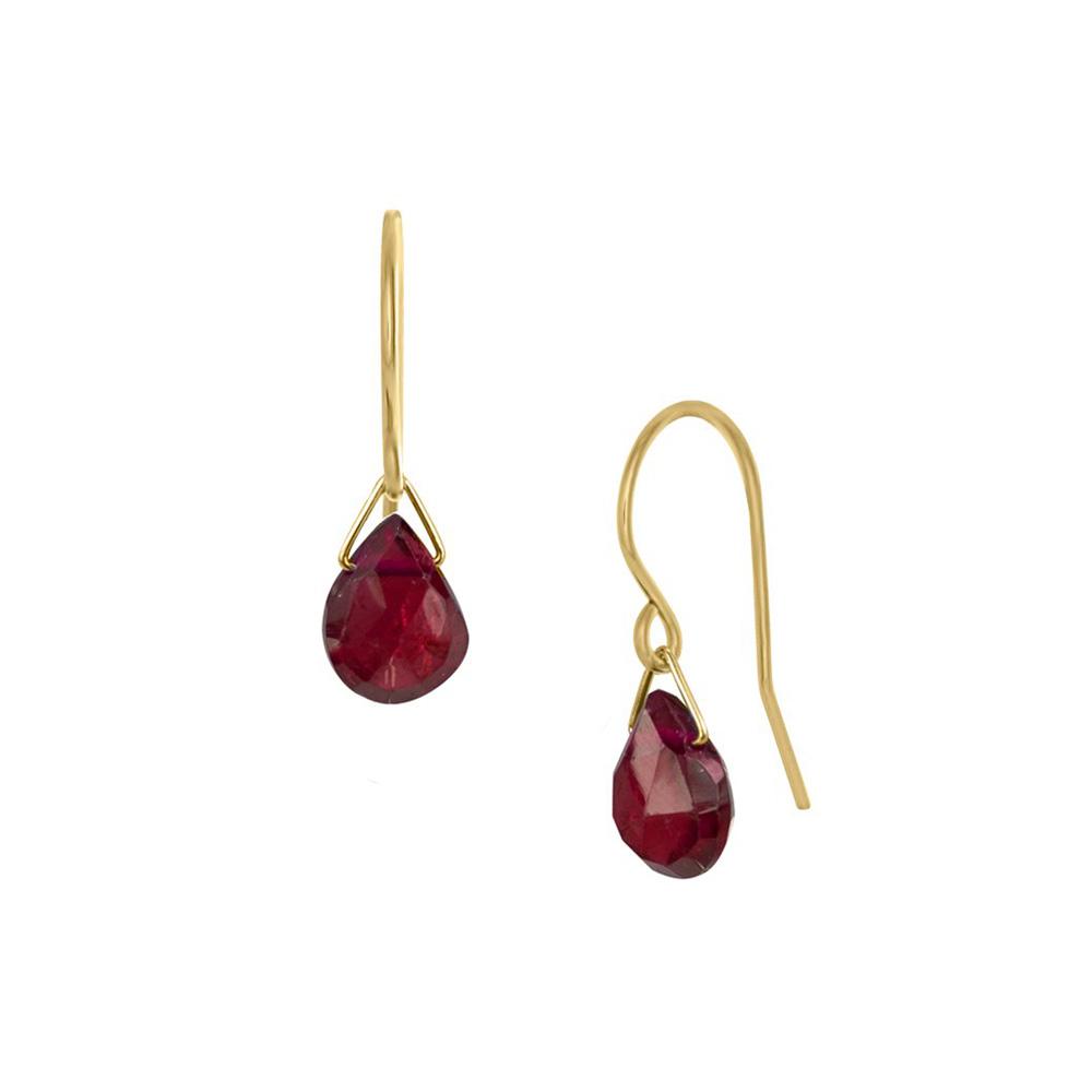 Gold Fill Garnet Lantern Earrings