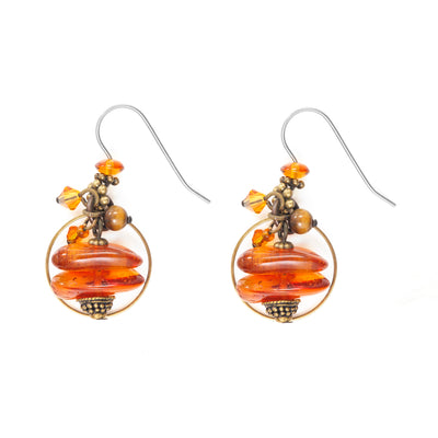 Elemental Amber Circle Earrings hand crafted by artist Honica.