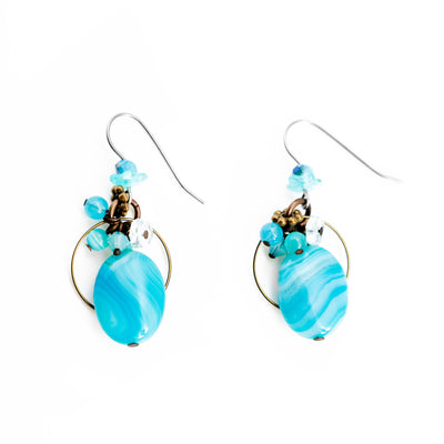 Solitude Light Blue Earrings hand crafted by Honica.