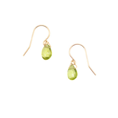 These Gold Fill Peridot Lantern Earrings are hand crafted by artist Pamela Lauz. The earrings are made using 14k gold-filled wire and genuine peridot. Each earring measures 1.0" (2.5cm) x 0.4" (1cm).