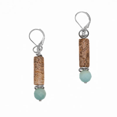 Jasper and Amazonite Earrings hand crafted by artist Karley Smith.