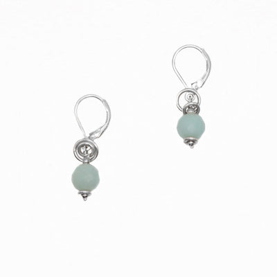 Silver Amazonite Earrings hand crafted by artist Karley Smith.