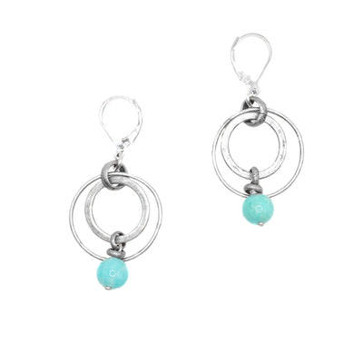 Amazonite Earrings with Antique Silver Rings hand crafted by artist Karley Smith.
